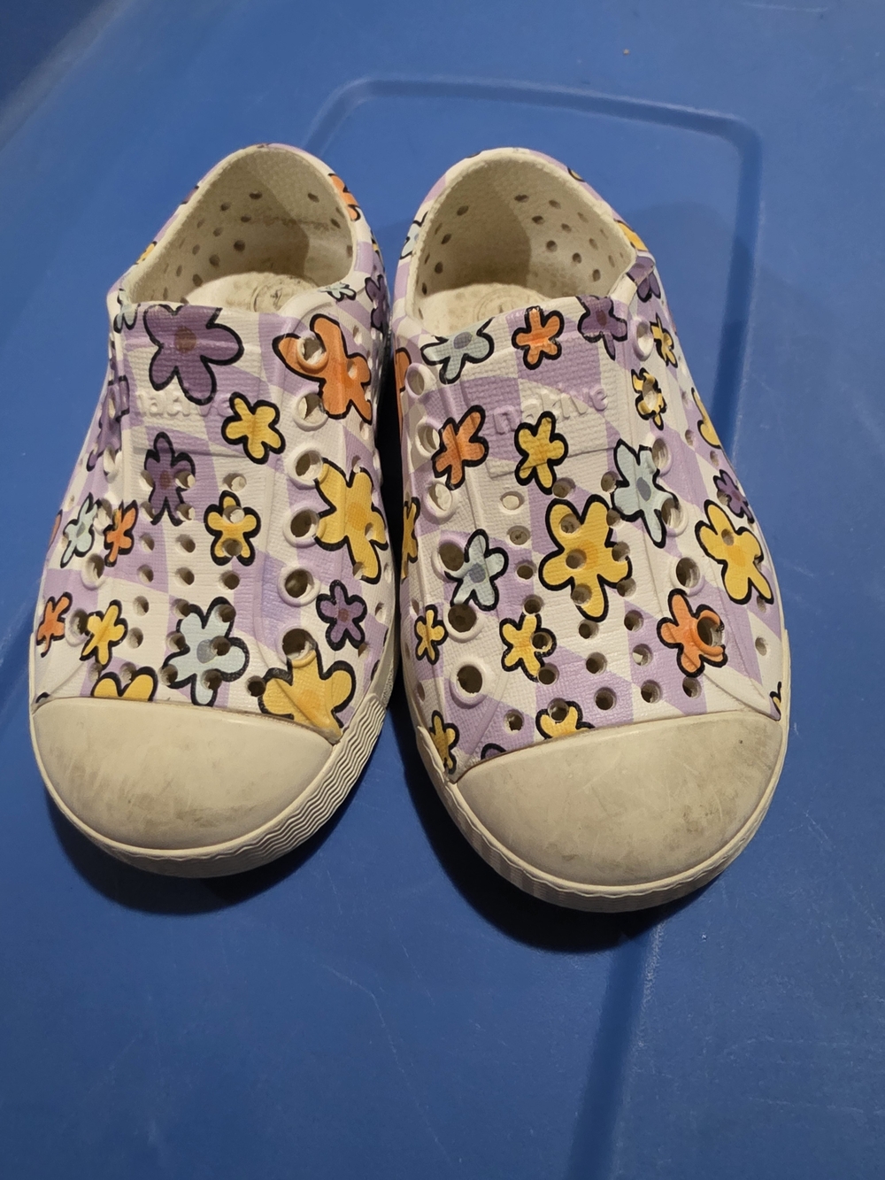 Native Shoes-Kids Floral Slip-On Shoes - Purple/Yellow/Orange